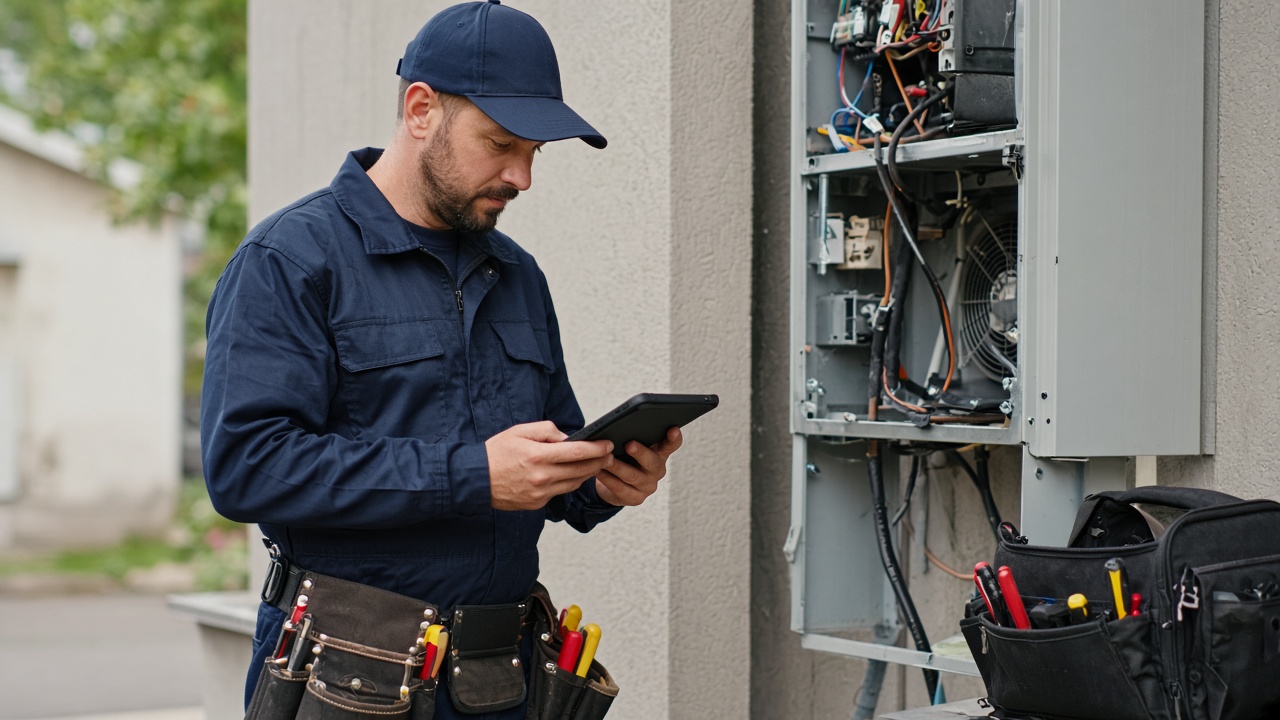 Crew member using a field device